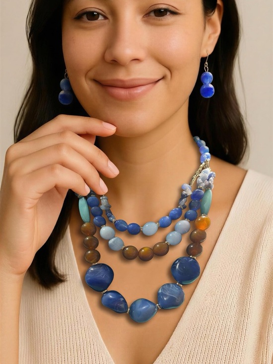 Fashion Jewelry Jewelry - ON SALE GOING FAST!!!Multi-Strand Beaded Necklace and Earrings Set